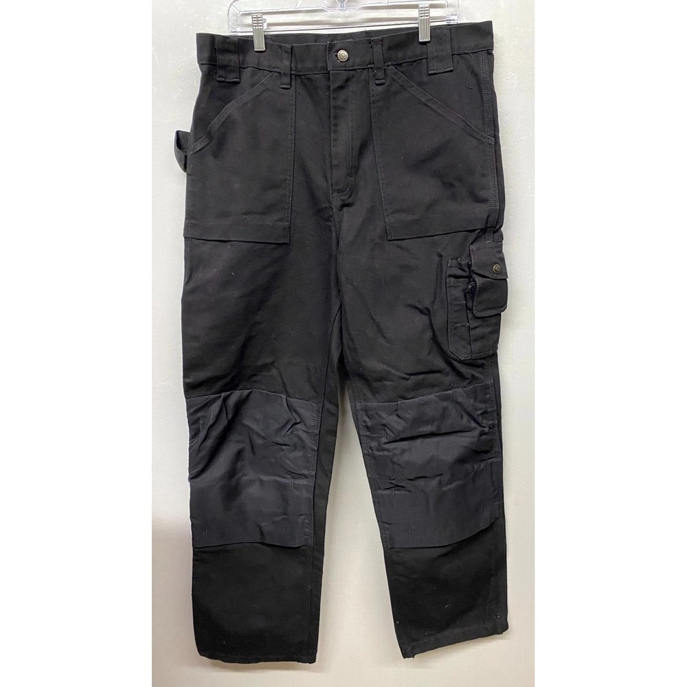 Blaklader Workwear Cargo Pants Mens 36x32 Black Cotton Straight Leg Double knees
